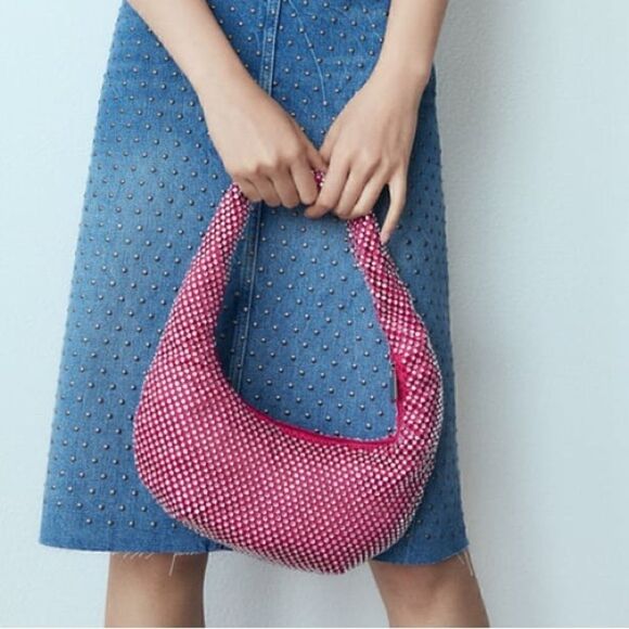 ZARA RHINESTONE SPARKLY SHOULDER BAG BARBIE BARBIECORE - Picture 2 of 7